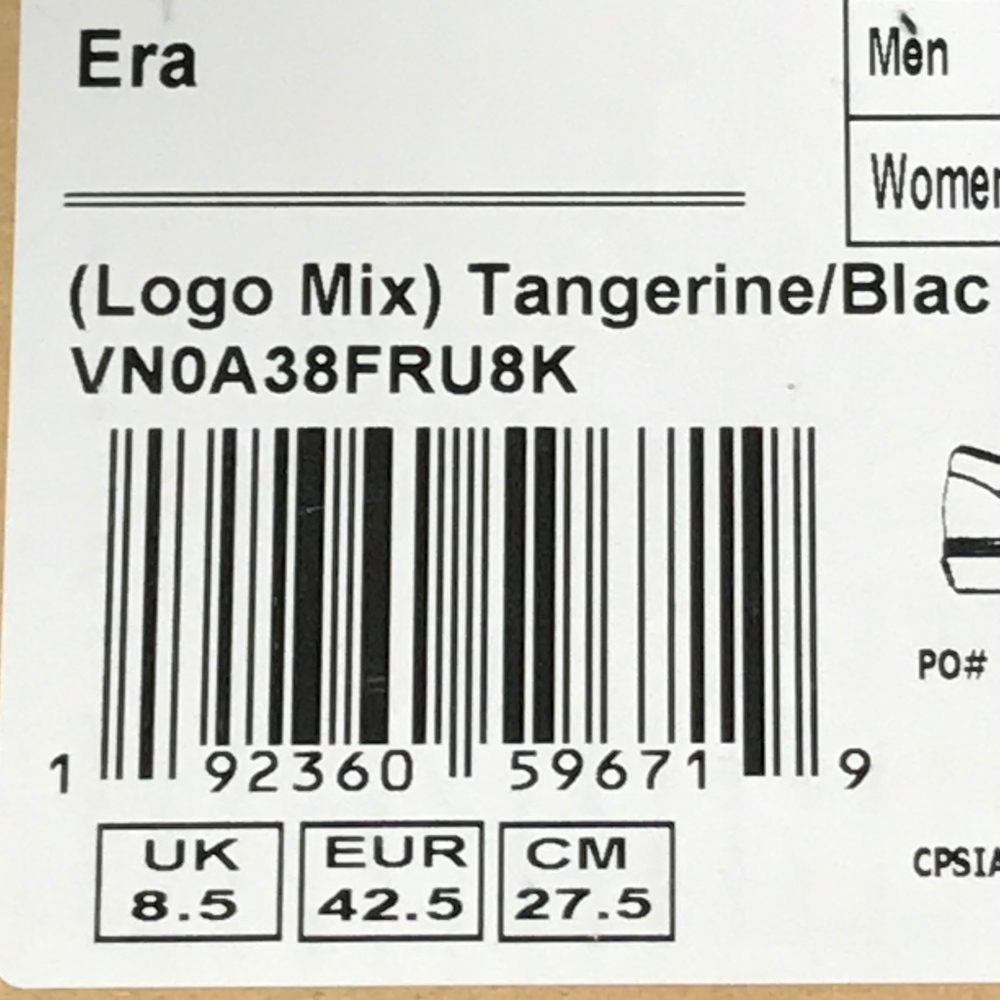 Vans Era Logo Mix Tangerine Black - Picture 8 of 8